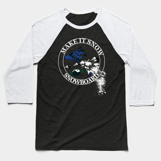 Snowboard Baseball T-Shirt by PsychicSenator